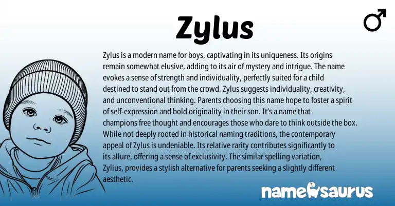 Infographic about Zylus name meaning, Zylus is a name from Other origin(s).