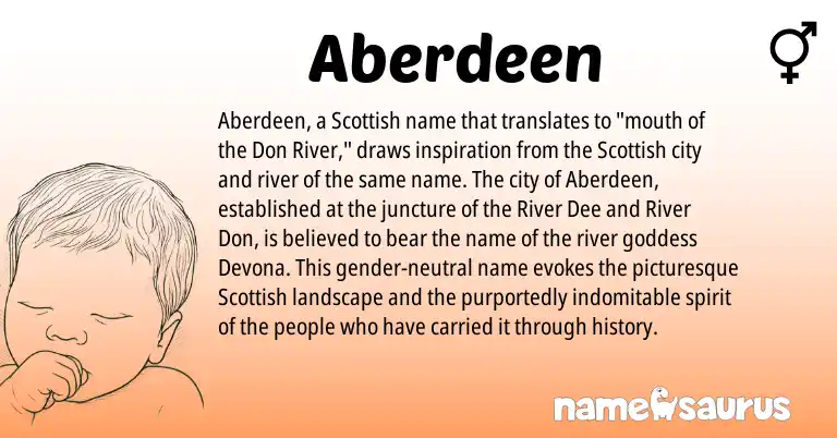 Infographic about Aberdeen name meaning, Aberdeen is a name from Scottish origin(s).