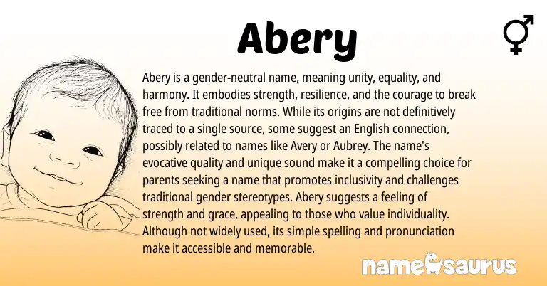 Infographic about Abery name meaning, Abery is a name from Other origin(s).