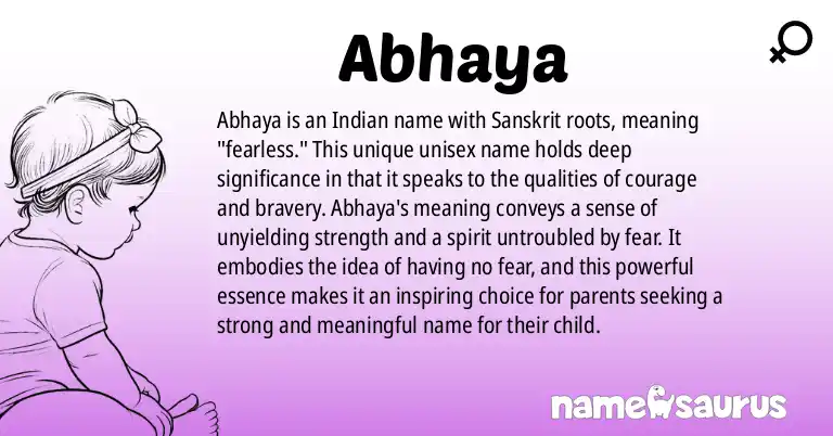 Infographic about Abhaya name meaning, Abhaya is a name from Indian, Sanskrit, Hindi origin(s).