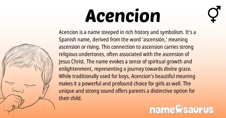 Infographic about Acencion name meaning, Acencion is a name from Spanish origin(s).