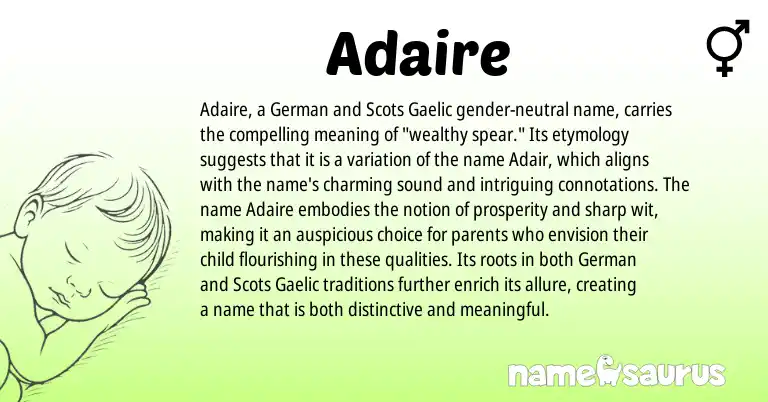 Infographic about Adaire name meaning, Adaire is a name from German, Gaelic, Scots origin(s).