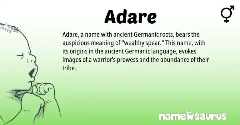 Infographic about Adare name meaning, Adare is a name from Germanic origin(s).
