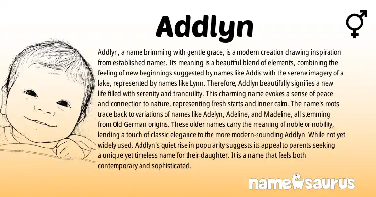 Infographic about Addlyn name meaning, Addlyn is a name from Other origin(s).