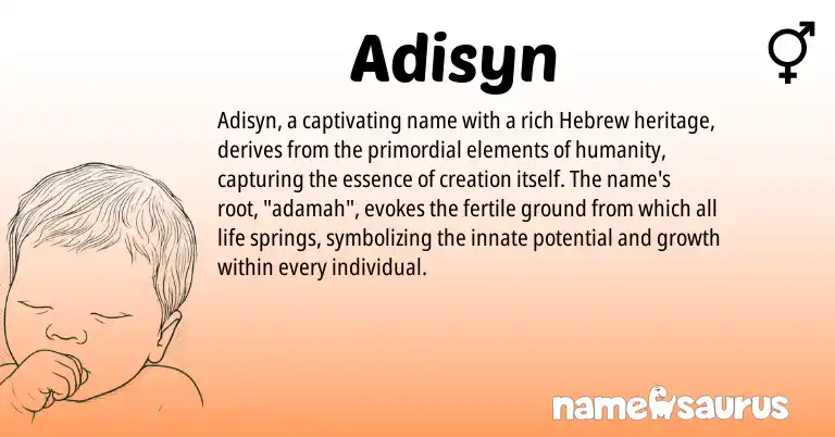 Infographic about Adisyn name meaning, Adisyn is a name from Hebrew origin(s).