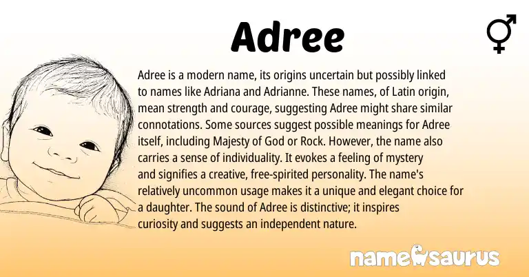Infographic about Adree name meaning, Adree is a name from Hebrew, Other origin(s).
