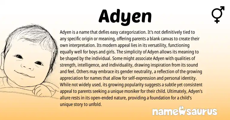 Infographic about Adyen name meaning, Adyen is a name from American origin(s).