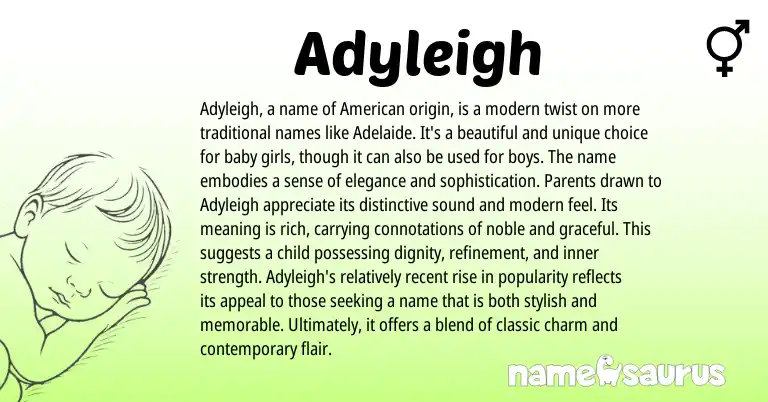 Infographic about Adyleigh name meaning, Adyleigh is a name from Other origin(s).
