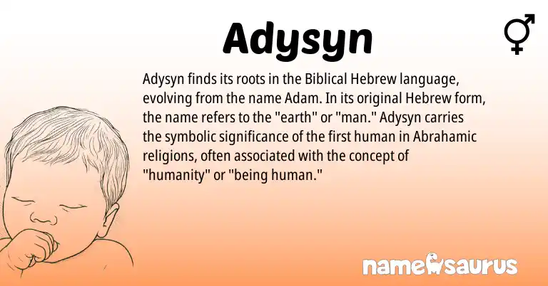 Infographic about Adysyn name meaning, Adysyn is a name from Biblical Hebrew, Hebrew origin(s).