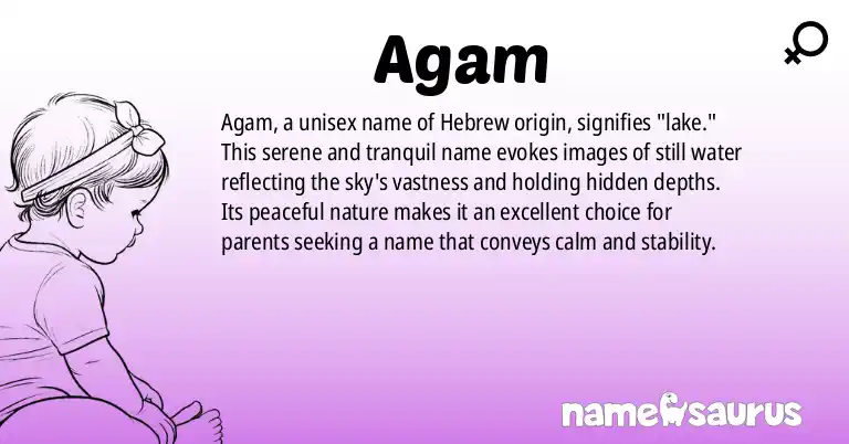Infographic about Agam name meaning, Agam is a name from Hebrew origin(s).
