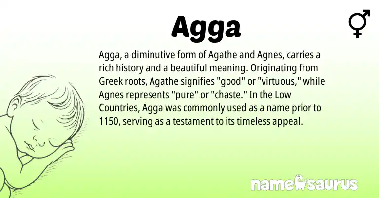 Infographic about Agga name meaning, Agga is a name from Greek origin(s).