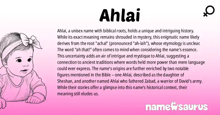 Infographic about Ahlai name meaning, Ahlai is a name from Biblical origin(s).