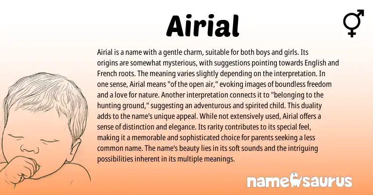 Infographic about Airial name meaning, Airial is a name from French, English origin(s).