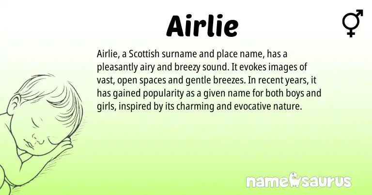 Infographic about Airlie name meaning, Airlie is a name from Scottish origin(s).