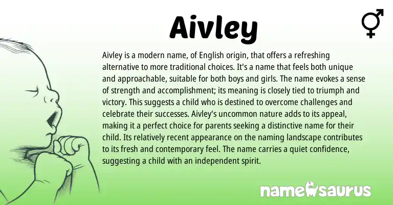 Infographic about Aivley name meaning, Aivley is a name from Other origin(s).