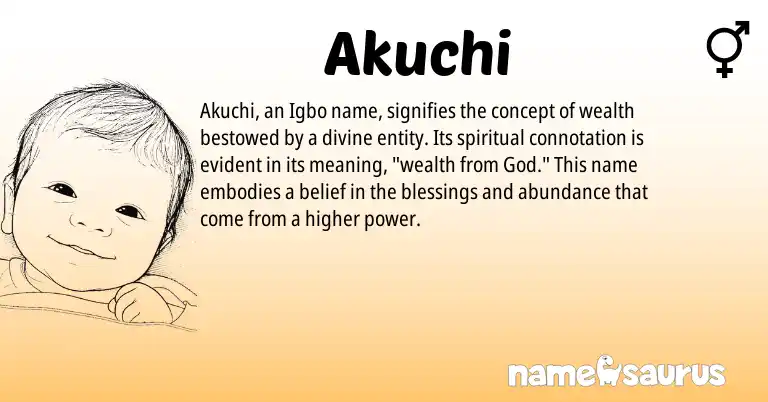 Infographic about Akuchi name meaning, Akuchi is a name from Igbo origin(s).