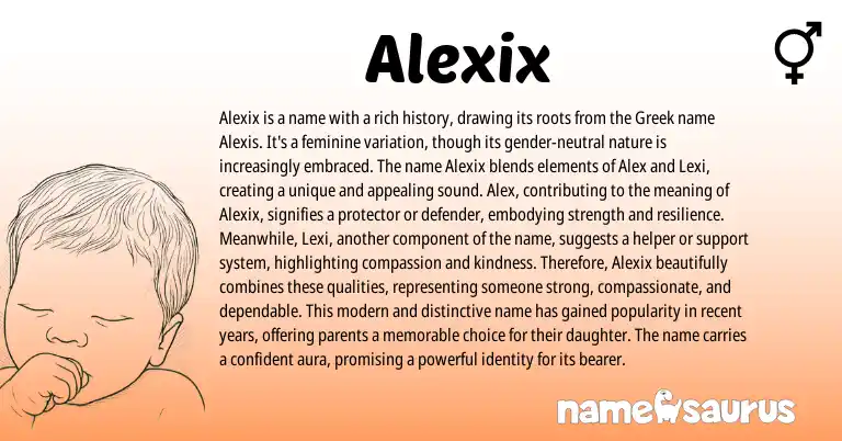 Infographic about Alexix name meaning, Alexix is a name from Other origin(s).