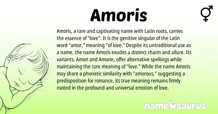 Infographic about Amoris name meaning, Amoris is a name from Latin origin(s).