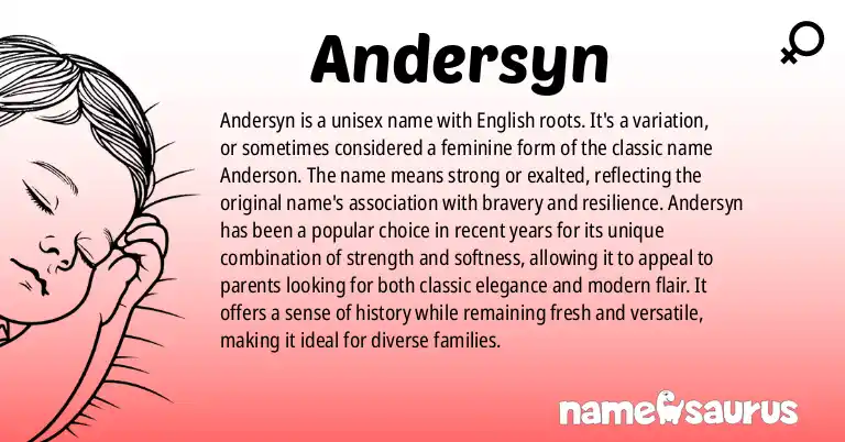 Infographic about Andersyn name meaning, Andersyn is a name from English origin(s).