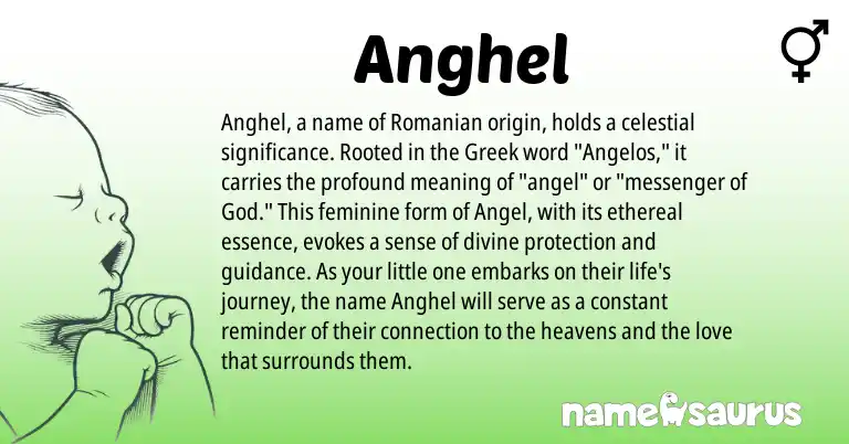 Infographic about Anghel name meaning, Anghel is a name from Romanian, Greek origin(s).