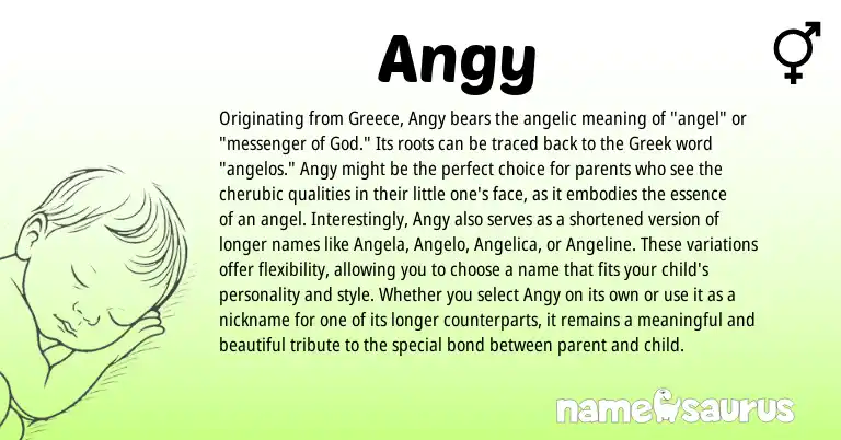 Infographic about Angy name meaning, Angy is a name from Greece, Greek origin(s).