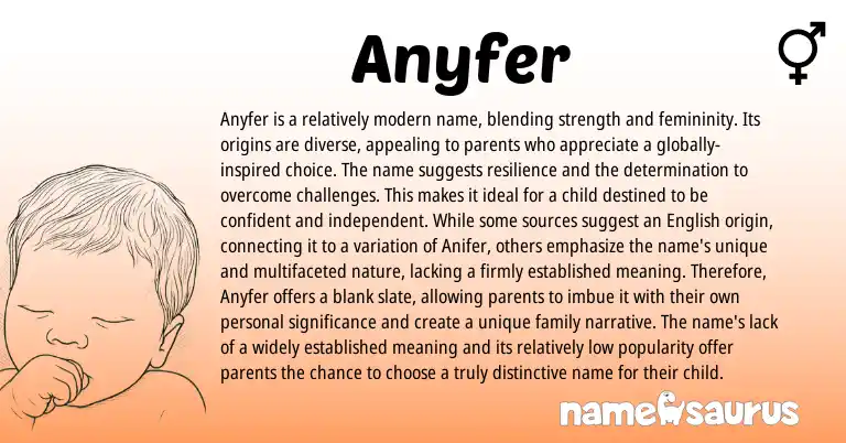 Infographic about Anyfer name meaning, Anyfer is a name from Other origin(s).