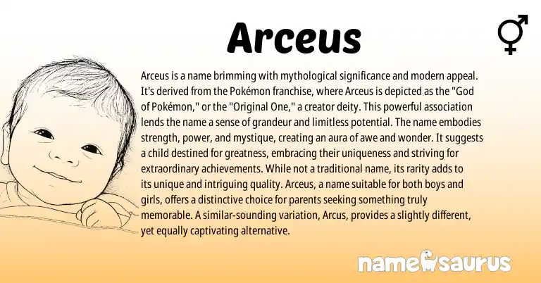 Infographic about Arceus name meaning, Arceus is a name from Other origin(s).