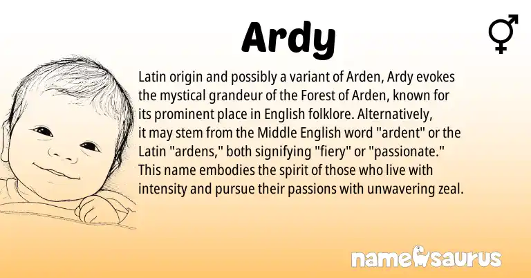 Infographic about Ardy name meaning, Ardy is a name from Middle English, English, Latin origin(s).