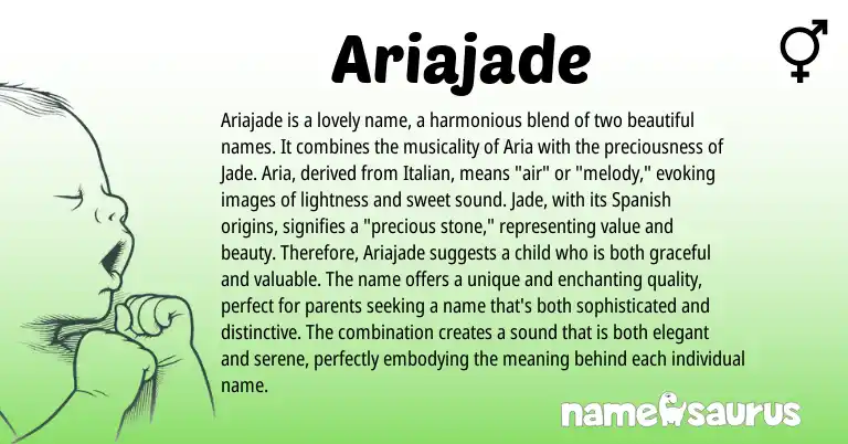 Infographic about Ariajade name meaning, Ariajade is a name from Other origin(s).