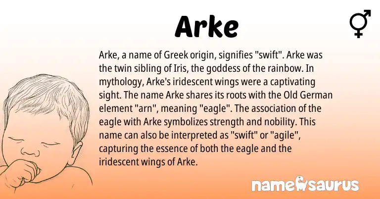 Infographic about Arke name meaning, Arke is a name from Old German, Greek origin(s).
