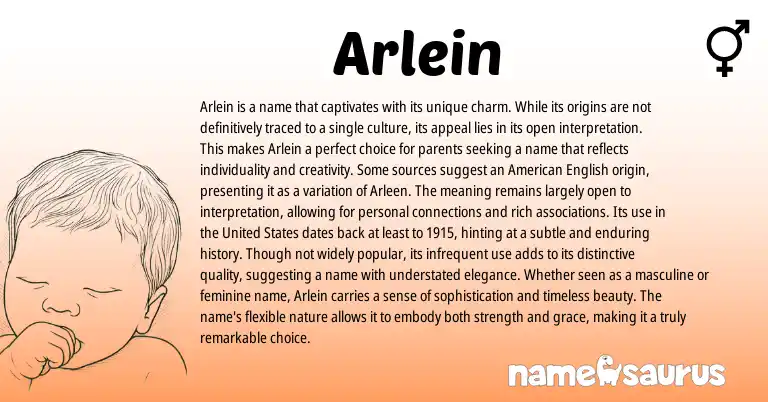 Infographic about Arlein name meaning, Arlein is a name from Other origin(s).