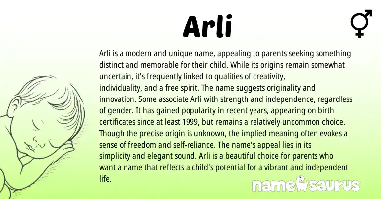 Infographic about Arli name meaning, Arli is a name from Other origin(s).