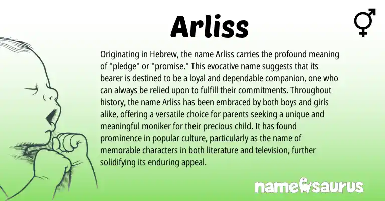 Infographic about Arliss name meaning, Arliss is a name from Hebrew origin(s).