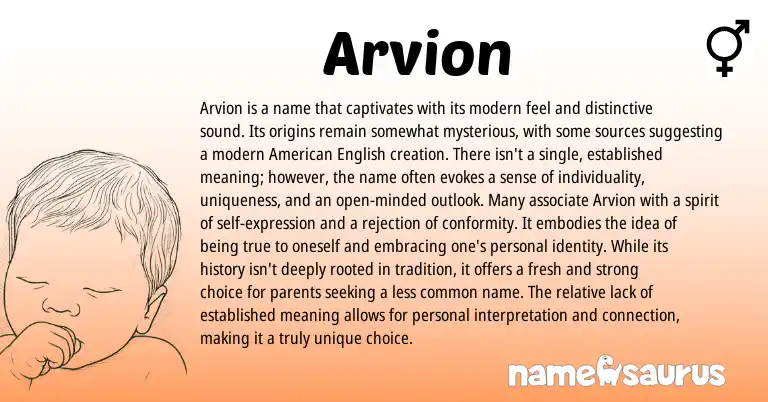 Infographic about Arvion name meaning, Arvion is a name from Other origin(s).