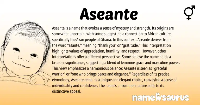 Infographic about Aseante name meaning, Aseante is a name from Other origin(s).