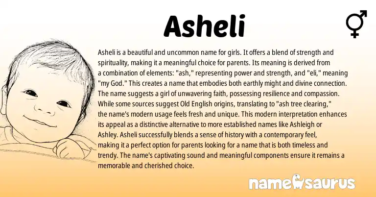 Infographic about Asheli name meaning, Asheli is a name from Other origin(s).