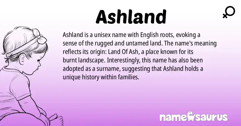 Infographic about Ashland name meaning, Ashland is a name from English origin(s).