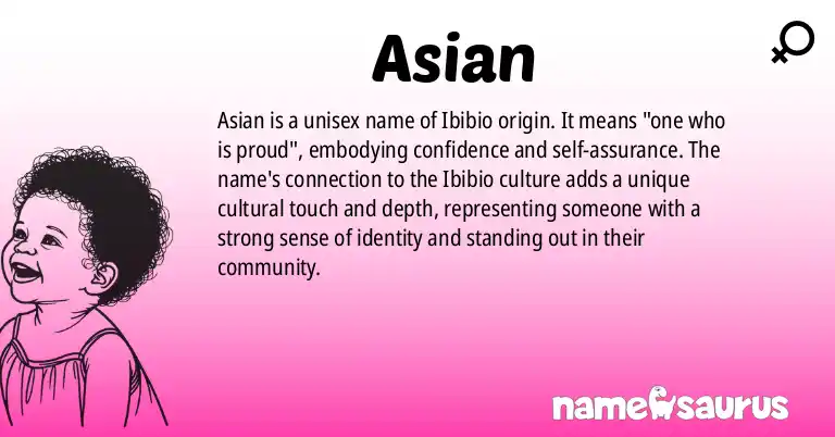Infographic about Asian name meaning, Asian is a name from Ibibio origin(s).