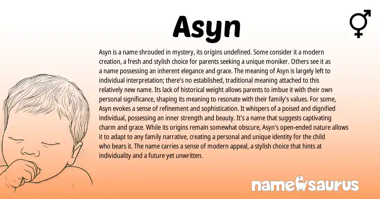 Infographic about Asyn name meaning, Asyn is a name from Other origin(s).