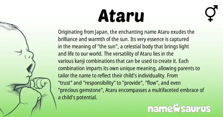 Infographic about Ataru name meaning, Ataru is a name from N/A origin(s).
