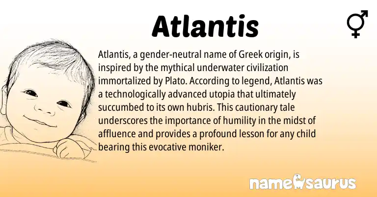 Infographic about Atlantis name meaning, Atlantis is a name from Greek origin(s).