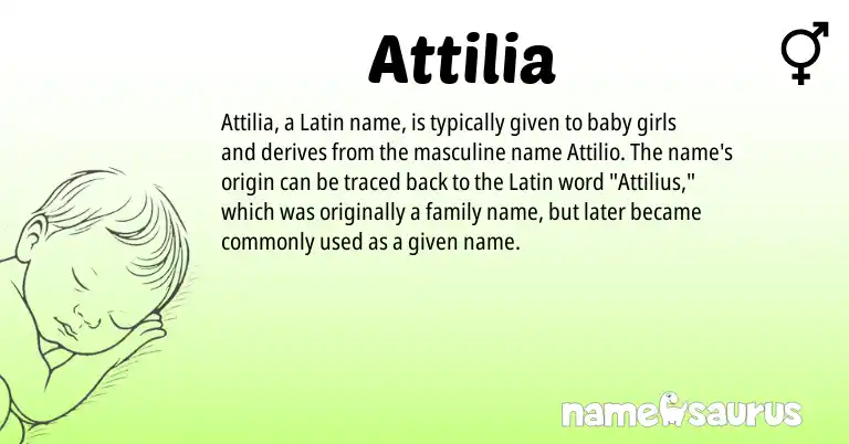 Infographic about Attilia name meaning, Attilia is a name from Latin origin(s).