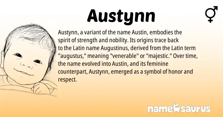 Infographic about Austynn name meaning, Austynn is a name from Latin origin(s).