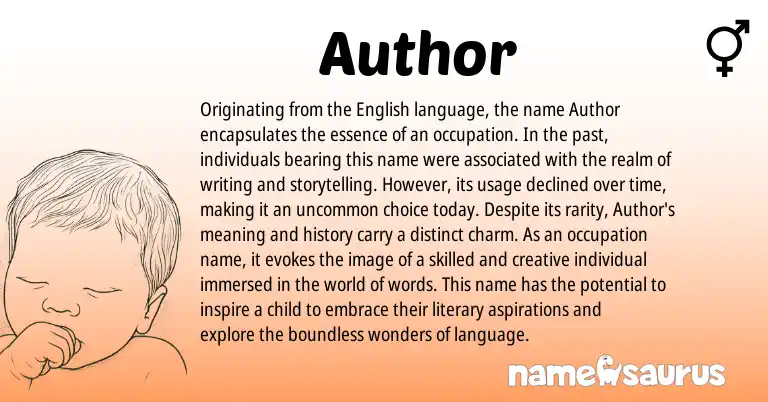 Infographic about Author name meaning, Author is a name from English origin(s).