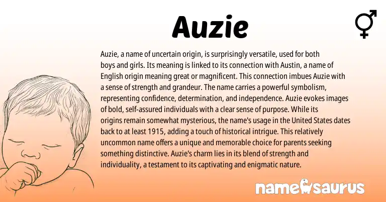 Infographic about Auzie name meaning, Auzie is a name from Other origin(s).