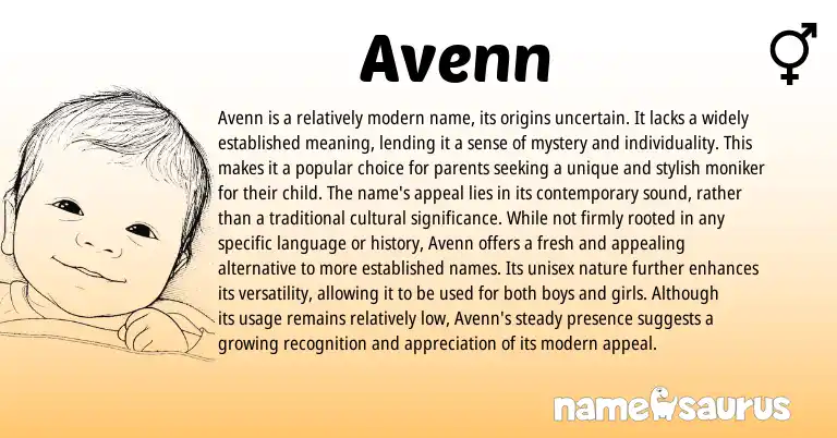 Infographic about Avenn name meaning, Avenn is a name from Other origin(s).
