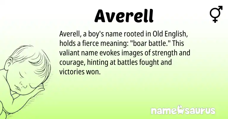 Infographic about Averell name meaning, Averell is a name from Old English origin(s).