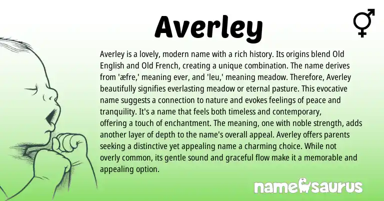 Infographic about Averley name meaning, Averley is a name from English, French origin(s).