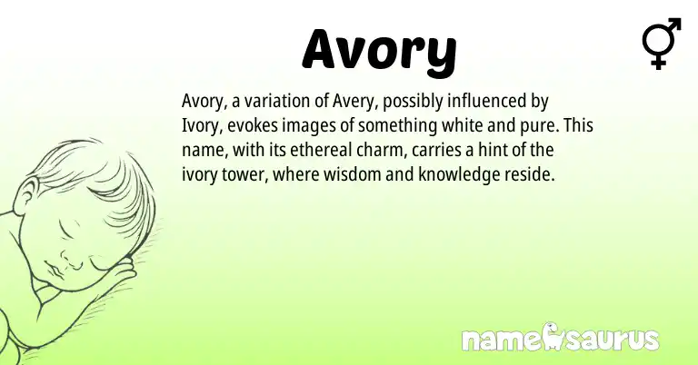 Infographic about Avory name meaning, Avory is a name from N/A origin(s).