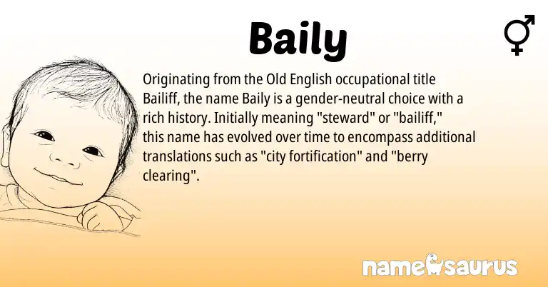 Infographic about Baily name meaning, Baily is a name from Old English origin(s).
